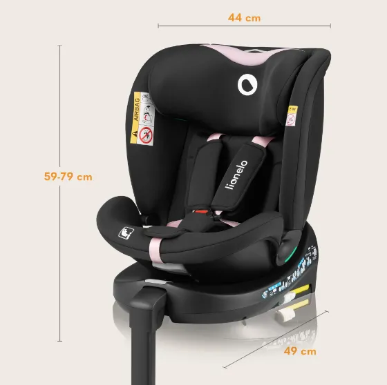 Scaun auto 40-150 cm (i-Size) Isofix Lionelo Navy Black Pink, rotativ 360 Scaun auto 40-150 cm (i-Size) Isofix Lionelo Navy Black Pink, rotativ 360