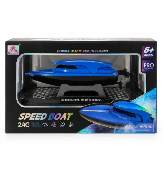 Barca cu telecomanda Speed Boat 2.4G, USB, albastru, cod 10158b