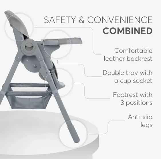 Scaun de masă Kikkaboo Comfy+ Grey Scaun de masă Kikkaboo Comfy+ Grey