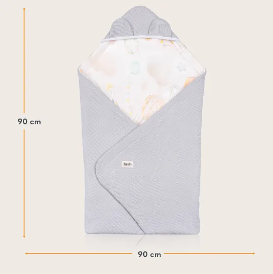 Păturica pentru scoica auto Lionelo Travel Grey Balloon, 90x90 cm Păturica pentru scoica auto Lionelo Travel Grey Balloon, 90x90 cm