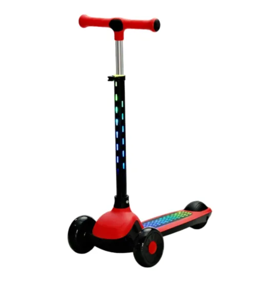 Trotinetă pentru copii cu 3 roți luminoase, platformă și ghidon cu lumini, roșu, RTM Scooter (46894)