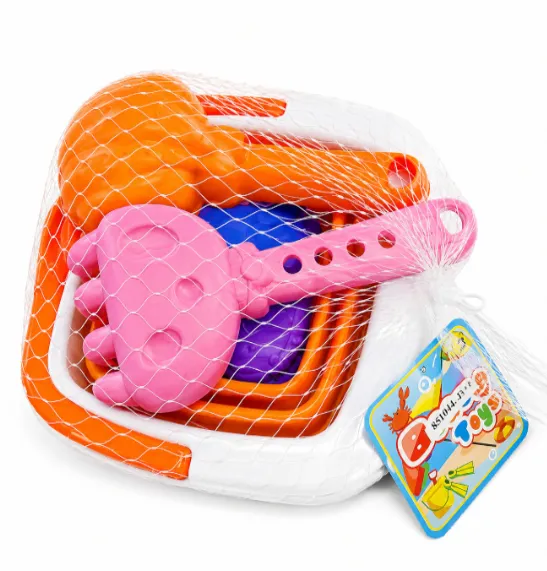 Set de nisip cu găleată pliabilă, oranj, cod 851044