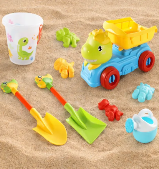 Set de plajă „Dinozaur” cu găletușa și camion, cod 962022 Set de plajă „Dinozaur” cu găletușa și camion, cod 962022