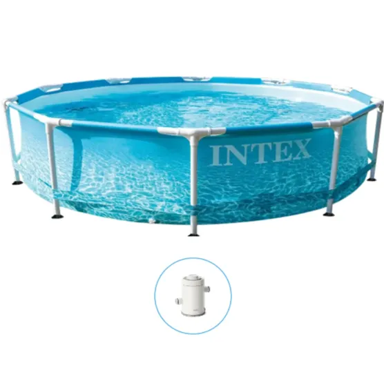 Piscină cu cadru metalic Metal Frame Beachside 305×76 cm, 4485 L, cu pompă de filtrare 1250 L/h, Intex (28208)