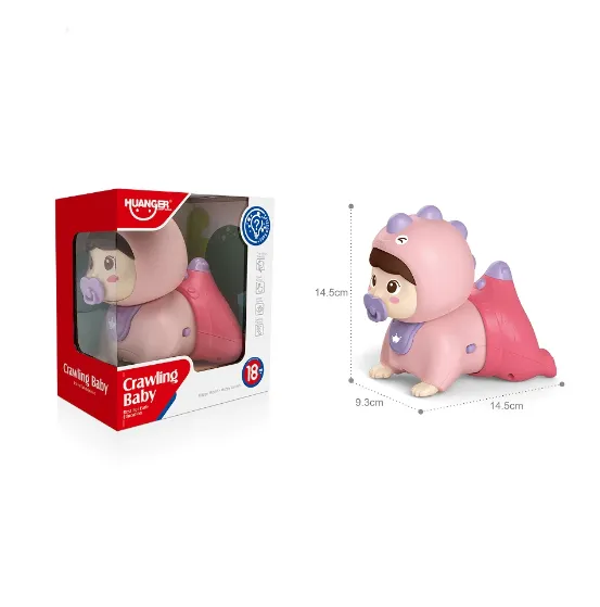 Jucărie interactivă bebeluș care se târăște cu lumini și sunete, Huanger HE0710 (78263) Jucărie interactivă bebeluș care se târăște cu lumini și sunete, Huanger HE0710 (78263)