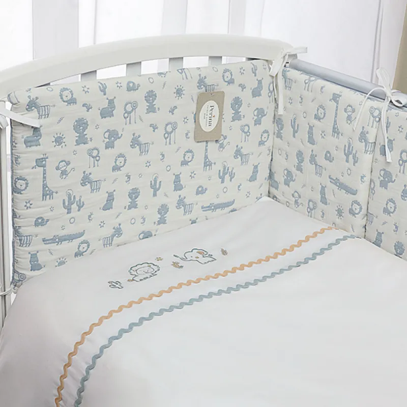 Lenjerie de pat pentru copii Perina Toys (TC6-02.2) Animăluțe albastre Lenjerie de pat pentru copii Perina Toys (TC6-02.2) Animăluțe albastre