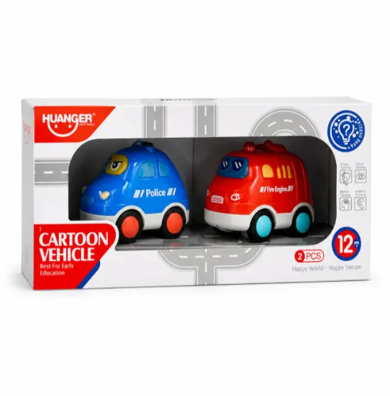 Set din 2 mașinuțe: poliție și pompieri, cu lumini, cod 10320a