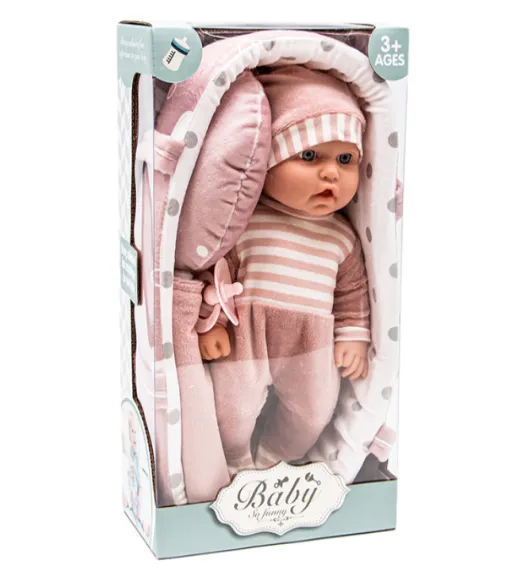 Papusa de vinil 30 cm cu transport, cod 552124
