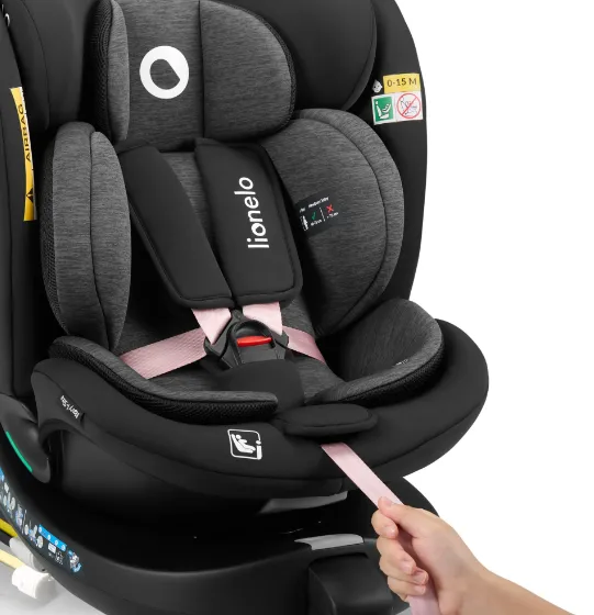 Scaun auto 40-150 cm (i-Size) Isofix Lionelo Navy Black Pink, rotativ 360 Scaun auto 40-150 cm (i-Size) Isofix Lionelo Navy Black Pink, rotativ 360