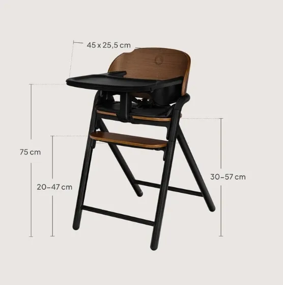Scaun de masă 3 în 1 Lionelo Celia Black Wood Scaun de masă 3 în 1 Lionelo Celia Black Wood