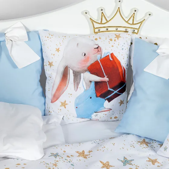 Lenjerie de pătuț PM Premium Iepuraș Albastru (8 piese), 120x60 cm Lenjerie de pătuț PM Premium Iepuraș Albastru (8 piese), 120x60 cm