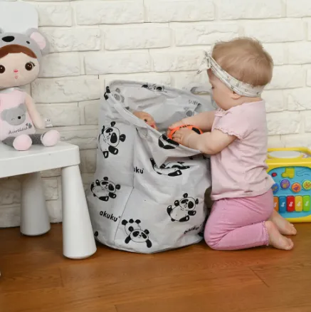 Coș pentru jucării Akuku Panda White Coș pentru jucării Akuku Panda White
