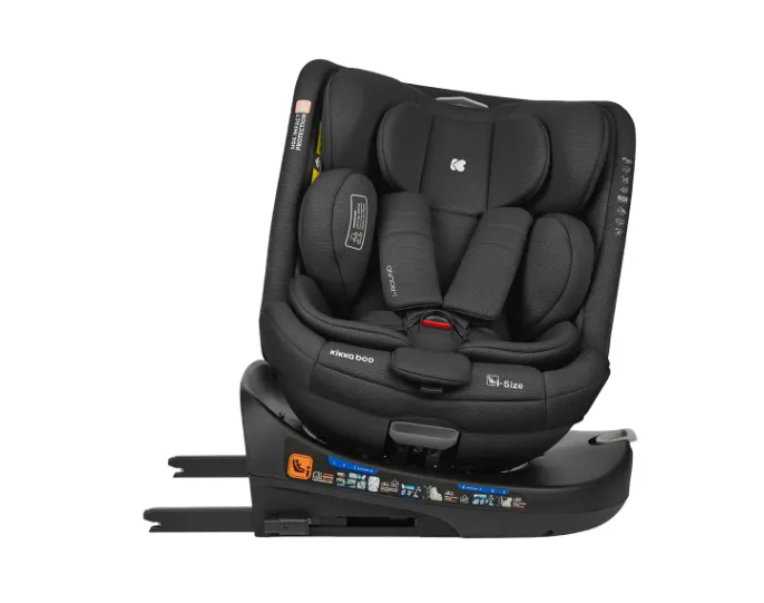 Scaun auto 40-150 cm (i-Size) Isofix KikkaBoo i-Round Black, rotativ 360 Scaun auto 40-150 cm (i-Size) Isofix KikkaBoo i-Round Black, rotativ 360