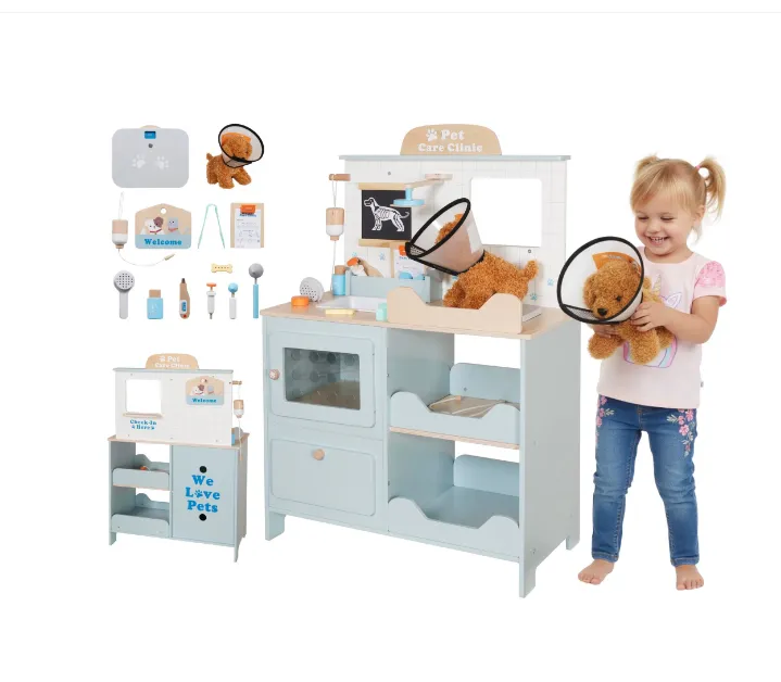 Set de joacă din lemn „Clinică veterinară” W10L016 Set de joacă din lemn „Clinică veterinară” W10L016