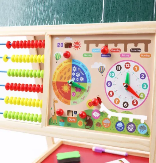 Șevalet din lemn cu două fețe, 46 × 44,2 × 98 cm, cu litere englezești, cod 2557D Șevalet din lemn cu două fețe, 46 × 44,2 × 98 cm, cu litere englezești, cod 2557D