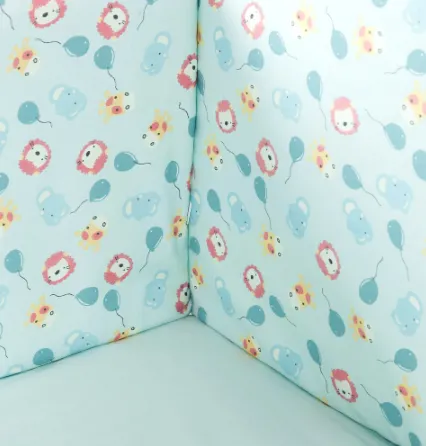 Apărătoare pătuț PM Baby Zoo Turcoaz (6 piese), 120x60 cm Apărătoare pătuț PM Baby Zoo Turcoaz (6 piese), 120x60 cm