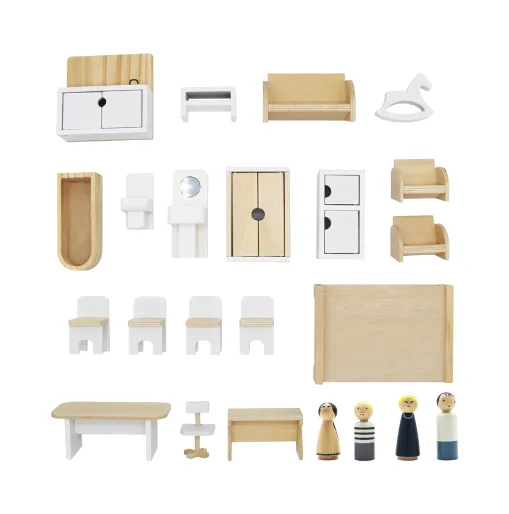 Wooden dollhouse, 61.3 x 26.4 x 77.4 cm, gray, W06A392 Wooden dollhouse, 61.3 x 26.4 x 77.4 cm, gray, W06A392