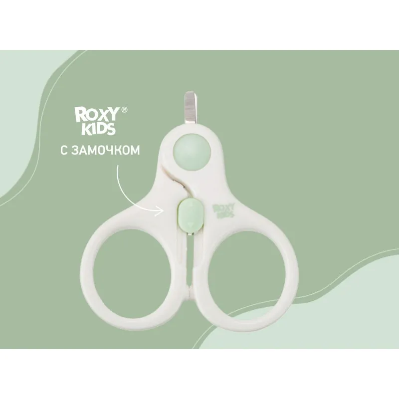 Foarfece de unghii pentru nou-nascuti cu lacat Roxy Kids, Mint (RPS-001) Foarfece de unghii pentru nou-nascuti cu lacat Roxy Kids, Mint (RPS-001)