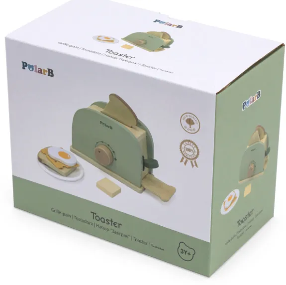 Set de joaca din lemn „Mic dejun cu toaster”, 7 piese Set de joaca din lemn „Mic dejun cu toaster”, 7 piese