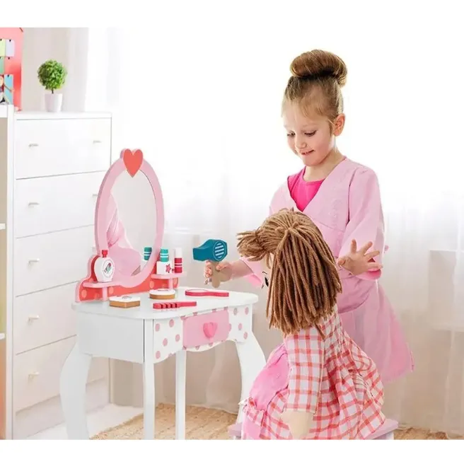 Măsuță de toaletă cu scaun Tooky Toy, cod 1858D Măsuță de toaletă cu scaun Tooky Toy, cod 1858D