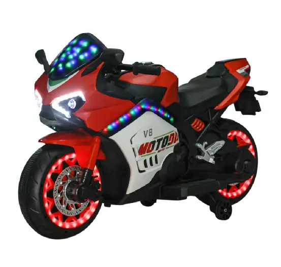 Motocicleta pe acumulator rosie pentru copii (JMBD583) (64767) Motocicleta pe acumulator rosie pentru copii (JMBD583) (64767)