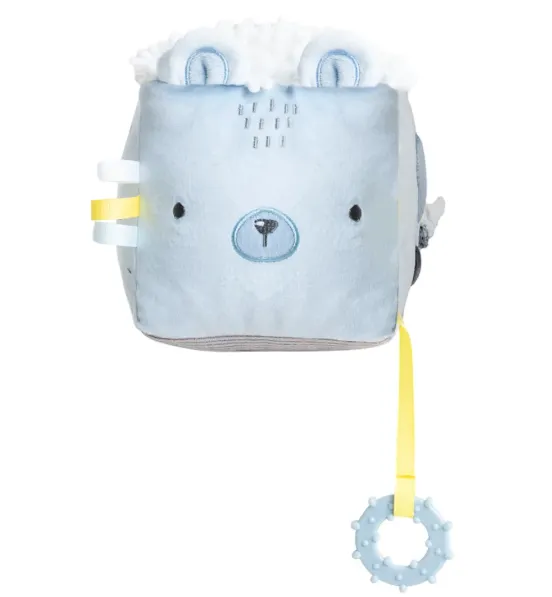 Jucărie de pluș KikkaBoo Cube Bear with me Blue, 16x16 cm