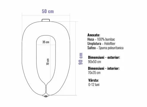 Babynest pentru bebeluș PM Stele Maro Babynest pentru bebeluș PM Stele Maro