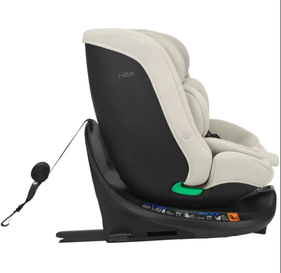 Scaun auto 40-150 cm (i-Size) Isofix KikkaBoo i-Van Light Beige, rotativ 360 Scaun auto 40-150 cm (i-Size) Isofix KikkaBoo i-Van Light Beige, rotativ 360