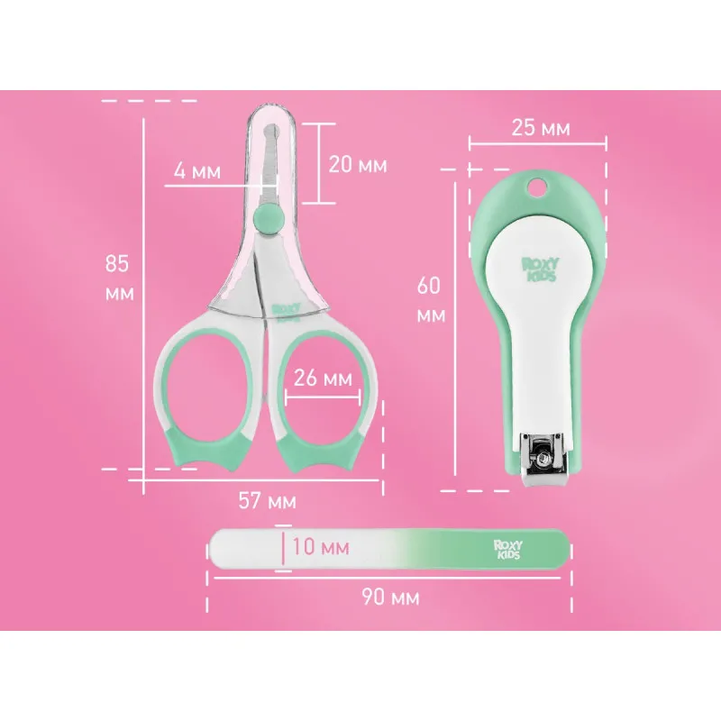 Set manichiura 3X1 Roxy Kids, Verde pal (RPS-004-G) Set manichiura 3X1 Roxy Kids, Verde pal (RPS-004-G)