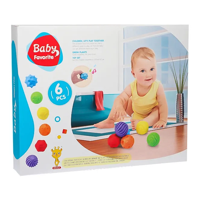 Set de mingi tactile texturate 6 buc, cod 1032D Set de mingi tactile texturate 6 buc, cod 1032D