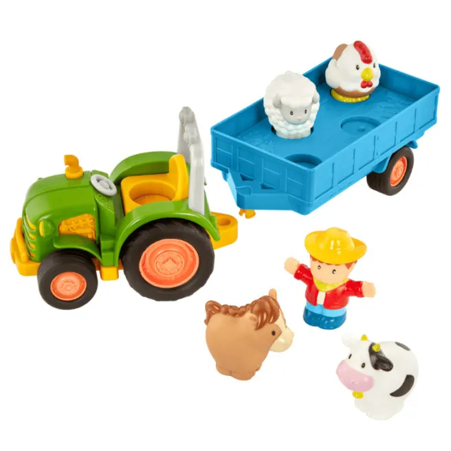 Tractor Battat cu animale, cu lumină și sunet, cod 2001D Tractor Battat cu animale, cu lumină și sunet, cod 2001D