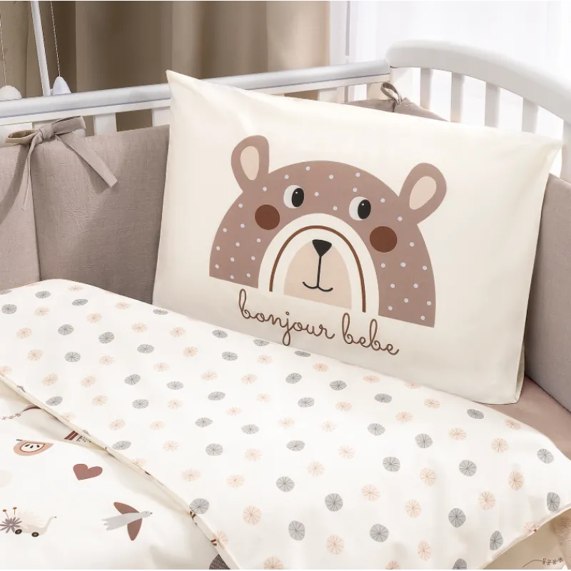 Lenjerie de pat pentru copii Perina Bonjour Bebe (BB3-01.1) Bej Lenjerie de pat pentru copii Perina Bonjour Bebe (BB3-01.1) Bej