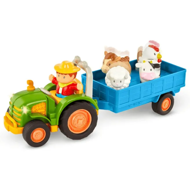 Tractor Battat cu animale, cu lumină și sunet, cod 2001D