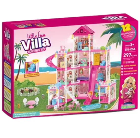 Căsuță pentru păpuși „Vila Mică” + accesorii, 297 elem. Căsuță pentru păpuși „Vila Mică” + accesorii, 297 elem.
