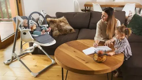 Scaun de masa cu funcție de balansare Lionelo Niles Gray Scaun de masa cu funcție de balansare Lionelo Niles Gray