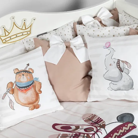 Lenjerie de pătuț 8 piese PM Premium Panda Lenjerie de pătuț 8 piese PM Premium Panda