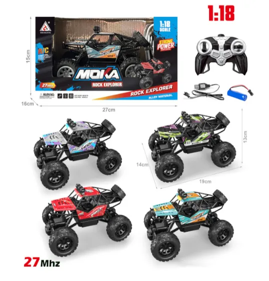 Mașină Rock Crawler 1:18 cu telecomanda, metalică, verde-roz, cod 2422D Mașină Rock Crawler 1:18 cu telecomanda, metalică, verde-roz, cod 2422D