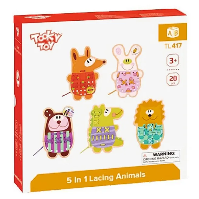 Jucărie din lemn Animale cu dantelă, cod 57209