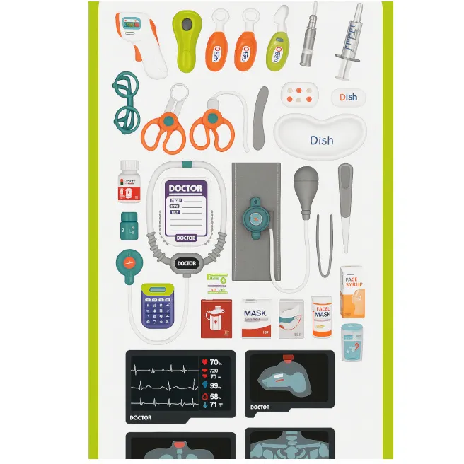 Set doctor cu carucior medical, roz, cod 922055 Set doctor cu carucior medical, roz, cod 922055