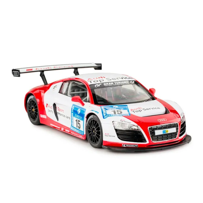 RS Masina cu telecomanda RASTAR 1:14 Audi R8 LMS Performance (cu volan, baterii), alba/rosie, cod 51232 RS Masina cu telecomanda RASTAR 1:14 Audi R8 LMS Performance (cu volan, baterii), alba/rosie, cod 51232