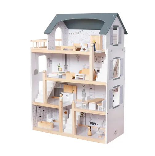 Wooden dollhouse, 61.3 x 26.4 x 77.4 cm, gray, W06A392 Wooden dollhouse, 61.3 x 26.4 x 77.4 cm, gray, W06A392