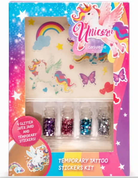 Set de tatuaje cu sclipici si pietricele Casuelle Unicorn, 81.490.00