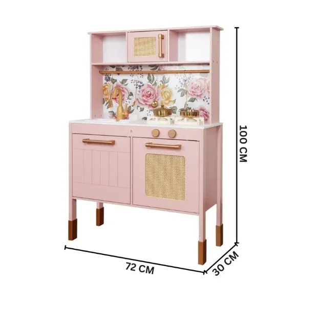 Bucătărie din lemn 70*34*103cm, roz W10C1042 Bucătărie din lemn 70*34*103cm, roz W10C1042