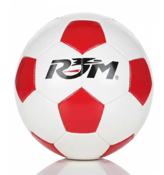 Minge de fotbal Size 5, cusută la mașină, roșu-alb, cod 2125D.