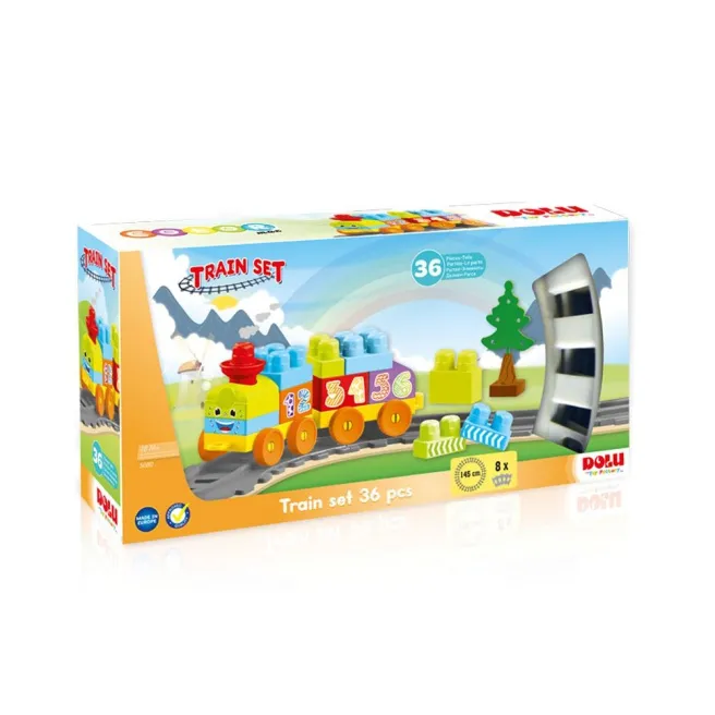 DL Set de constructii cu trenulet, 36 piese DL Set de constructii cu trenulet, 36 piese