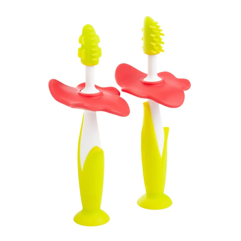 Set periuță de dinți+perie de masaj Roxy-Kids (RTB-001) Verde