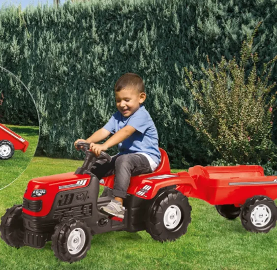 Tractor cu pedale pentru copii cu remorcă (52X144X45CM) DOLU art. 8146 Tractor cu pedale pentru copii cu remorcă (52X144X45CM) DOLU art. 8146