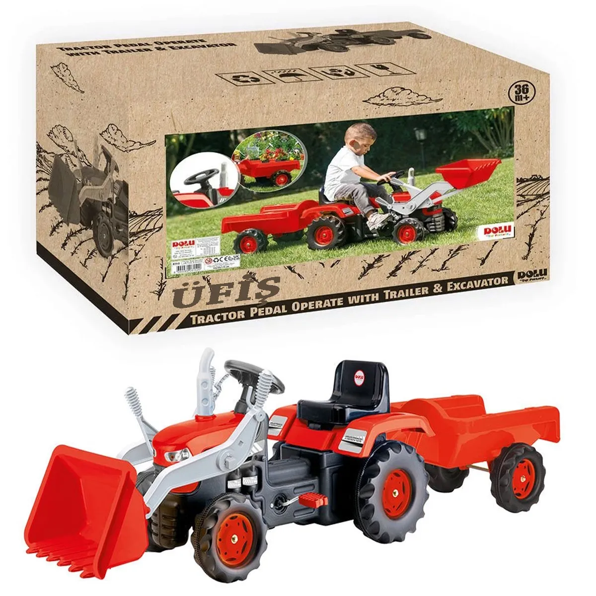 Tractor cu pedalii excavator Dolu cu remarca арт. 8152