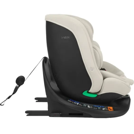 Scaun auto 40-150 cm (i-Size) Isofix KikkaBoo i-Van Light Beige, rotativ 360 Scaun auto 40-150 cm (i-Size) Isofix KikkaBoo i-Van Light Beige, rotativ 360