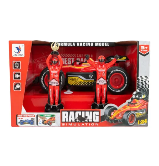 Mașină inerțială, F1, cu figurine, roșu, cod 10072b